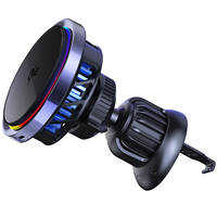Cargador Inalámbrico Magnético para Auto de 15W, Carga Rápida, Soporte para Rejilla de Ventilación con Rotación de 360°, para iPhone 17, 16, 15 Pro Max