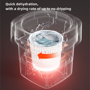 Laveuse-sécheuse mini pliable 2-en-1 de 10 L couleur bonbon, portable pour voyage, avec stérilisation par lumière bleue - Product Image 4