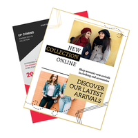 Expédition rapide, échantillon gratuit, affiches sur mesure pour vêtements, papier couché/double face/kraft/carton, impression offset, emballées en carton