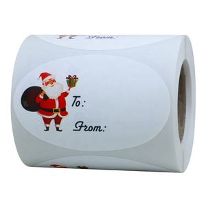 Hybsk 2x3 pulgadas Papá Noel Etiquetas de regalo grabables Pegatinas 300 Etiquetas adhesivas en un rollo - Product Image 1