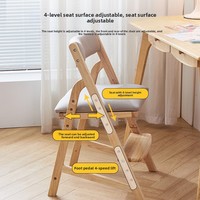 Chaise de bureau réglable en bois massif pour l'apprentissage des enfants, correction de la posture d'écriture, dossier en éponge haute densité, pour les 6-12 ans