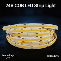 Bande lumineuse LED COB 24V 320 LED/m 8mm CRI80 avec CE Rohs 3000K