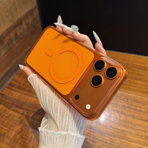 เคสใสกันกระแทกอะคริลิคแบบแม่เหล็กคุณภาพสูง ประดับกลิตเตอร์ สำหรับ iPhone 18 17 Pro Max สีแดงเบอร์กันดี - Product Image 3