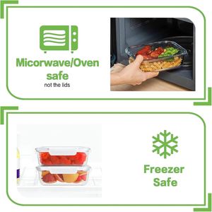 Lock Lid High Borosilicate Glass Food <b>Container</b> Set with Oven and Microwavable Features Back to School Ready - Product Image 4