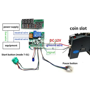 JY Factory TM-30 DC 12V 15A Placa de control de temporizador operada por monedas con contador integrado de 9 dígitos, pantalla de tiempo con recordatorio de balance y función de cero en inglés - Product Image 3