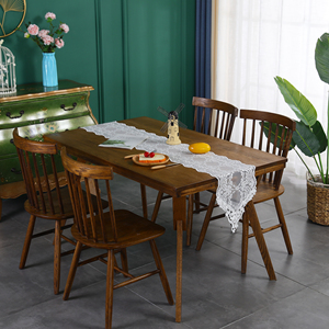 Runner da Tavola Rettangolare Bianco in Poliestere con Pizzo Macramè Ricamato, Riutilizzabile, Stile <span class=keywords><strong>Vintage</strong></span> Shabby Chic per Matrimoni e Festività - Product Image 2