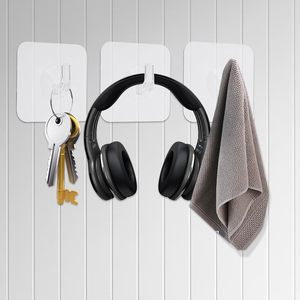 Modern Heavy-Duty Transparent Wall Mounted Coat <b>Hooks</b> Self-Adhesive Strong <b>Plastic</b> Coat Hanger <b>Hook</b> Bathroom Kitchen Living Room - Product Image 3