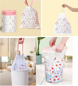 Bote de Basura con Cordón de PE Resistente a Desgarros, con Bolsas de Basura Desechables Reciclables para Uso en el Hogar y la Oficina, Diseño Moderno, Impresión Personalizada - Product Image 6