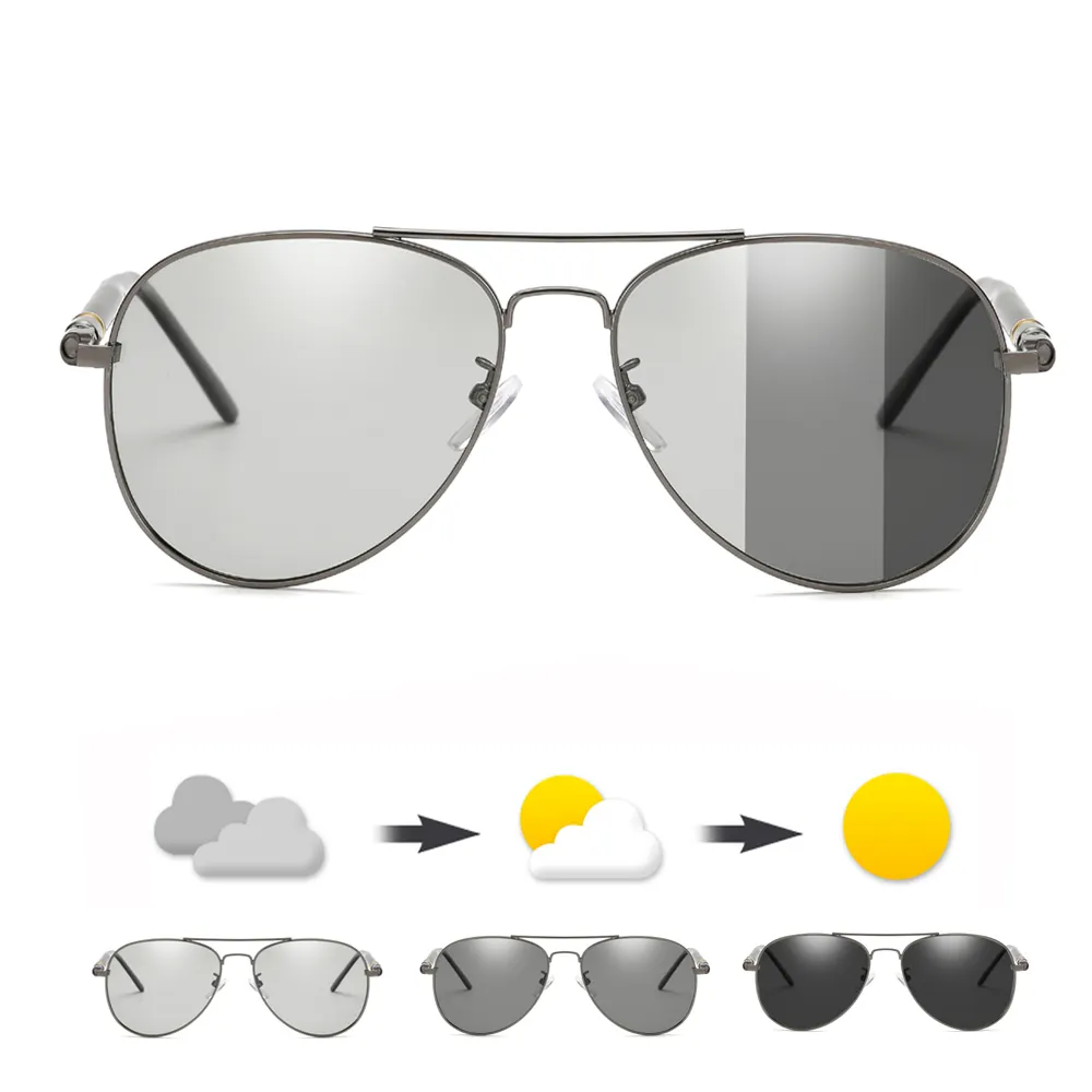 Gafas de sol fotocromáticas para hombre, lentes polarizadas camaleón para conducir, cambio de Color, para día y noche