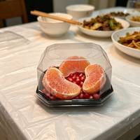 Boîte à fruits octogonale en plastique transparent avec couvercle en dôme pour l'emballage des mangues, des kiwis et des poires, vente en gros