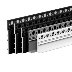 Revestimiento de suelo con zócalo empotrado sin ranuras de aleación de aluminio con línea de suelo oculta preinstalada de metal extremadamente estrecha - Product Image 1