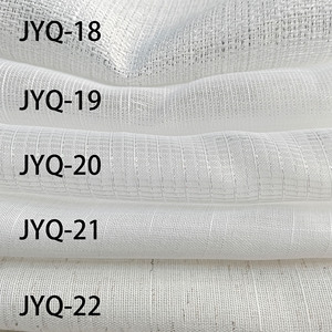 Tela de gasa transparente de <span class=keywords><strong>lino</strong></span> blanco de lujo de 280cm de ancho textil para el hogar <span class=keywords><strong>bordado</strong></span> Jacquard Slub estilo elegante para cortina de sala de estar - Product Image 1