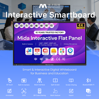 Интерактивная панель MIDA 55 65 75 85 98 дюймов с 4K-дисплеем для обучения и совещаний, интерактивная доска с камерой