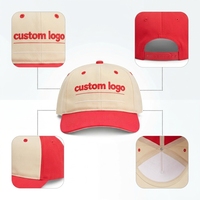 Topi Baseball 5 Panel Vintage Custom Dua Warna Snapback untuk Tim Kampus, Bahan Katun Twill, Gaya Retro