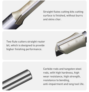 Fabricant de mèches droites CNC <span class=keywords><strong>Fraise</strong></span> à rainure <span class=keywords><strong>droite</strong></span> double bord 2F Mèche de toupie <span class=keywords><strong>droite</strong></span> pour le travail du bois MDF - Product Image 5