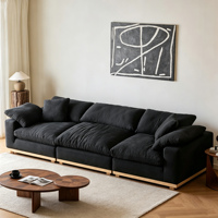 Ensemble de canapés modulaires en tissu lin de style nordique ATUNUS, design en forme de L, garnissage en duvet, meubles de salon