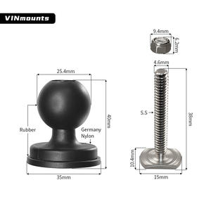 VINmounts Automobile Instrument Panel Modified Slide Rail Ball Head Base Ball Head 1 Inch T-Type Screw Track Ball Head - Product Image 2