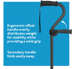Bastón para caminar Stand Assist: incluye mango abatible secundario para un soporte adicional para personas mayores, personas mayores y discapacitadas - Product Image 3