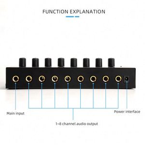 Amplificador de Auriculares Compacto HA800, Amplificador de Monitoreo de Auriculares, Controlador de Volumen Estéreo de Ocho Canales - Product Image 4