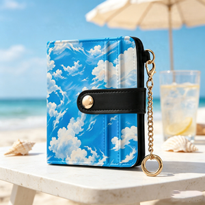 Portefeuille en cuir PU personnalisé, fin, avec porte-cartes, poche à monnaie zippée et protection RFID - Product Image 1
