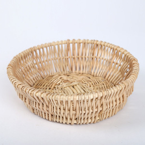 Handmade Willow Woven Storage Basket For Fruits Vegetables Family Hotel Use Natural Color Round Shape - Product Image 2