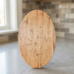 Tablero de Mesa de Comedor Ovalado de Madera, Hecho a Mano, Diseño Rústico Moderno, Superficie de Madera Sólida, Muebles para el Hogar - Product Image 1
