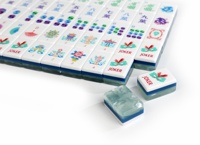 Set Mahjong Akrilik Amerika 160 Ubin Desain Transparan 3 Lapis Grosir Langsung dari Pabrik Logo Kustom Permainan Keluarga Malam Hari