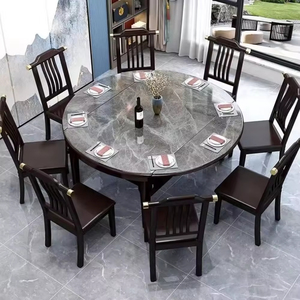 <span class=keywords><strong>Tavolo</strong></span> da Pranzo di Lusso in Legno Massello Moderno Confortevole Estensibile Convertibile <span class=keywords><strong>Salvaspazio</strong></span> per Hotel e Villa - Product Image 2