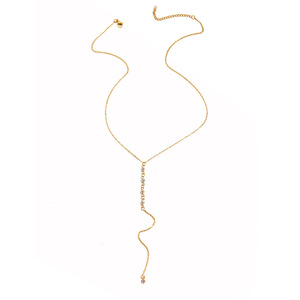 <span class=keywords><strong>Ciondolo</strong></span> a forma di Y da donna alla moda, collana lunga con nappe e perline, collana in acciaio inossidabile all'ingrosso della fabbrica - Product Image 2