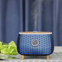 Humidificateur d'air à huile à ultrasons à Grain de bois 7 couleurs lumière nouvelle horloge diffuseur d'arôme Installation de table électrique pour un usage domestique