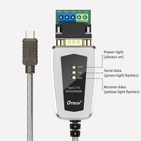 DTECH IOT5067 USB Tipo C Macho a DB9 Macho Puerto serie RS422 RS485 Cable de comunicación 0,5 M