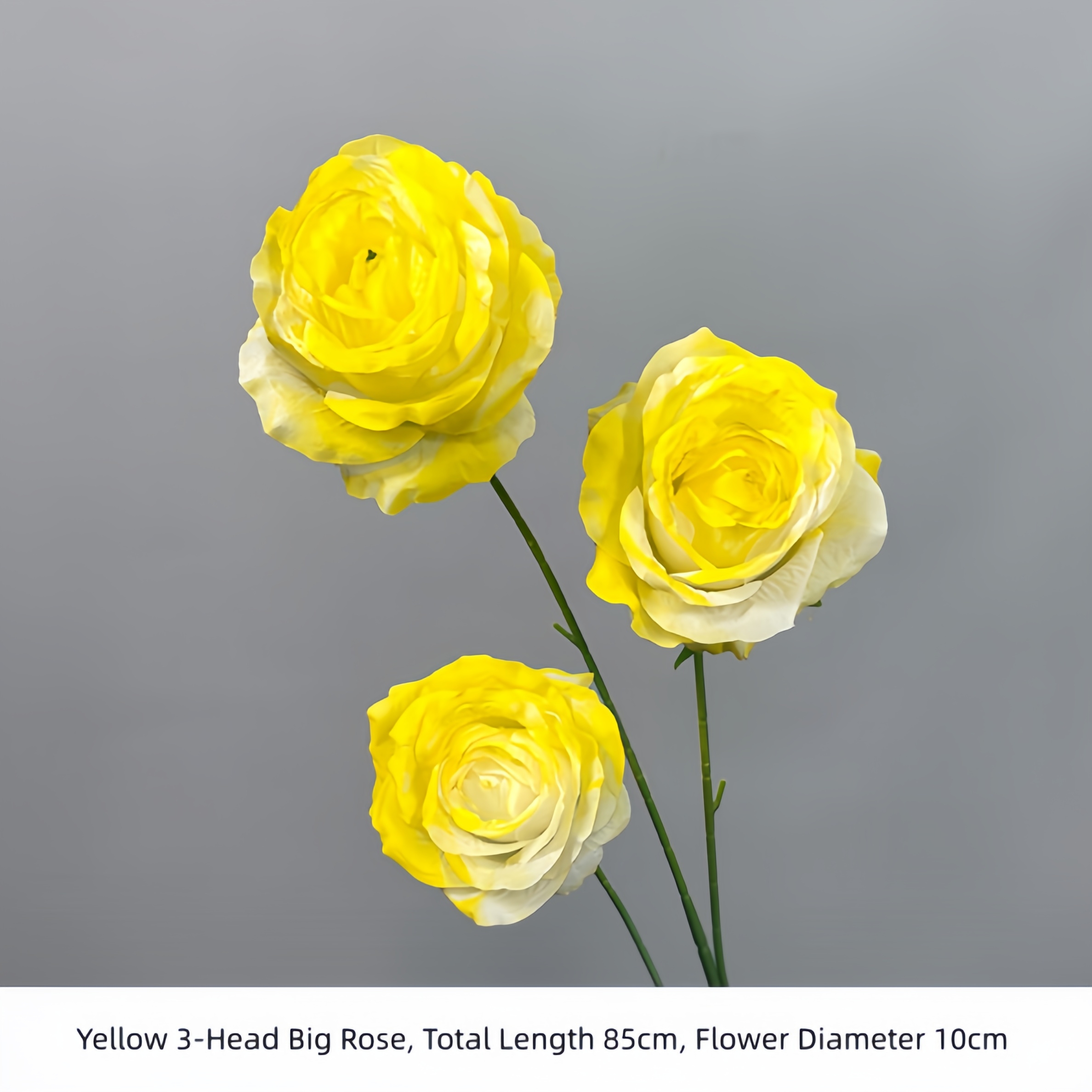 Yellow 3-Head Big Rose