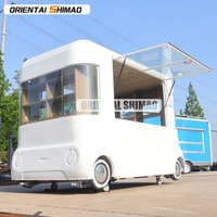 Chariot de restauration mobile avec cuisine complète, remorque à barre de remorquage, mini-restaurant électrique en acier inoxydable pour hot-dogs, café, hamburgers, glaces et restauration rapide