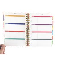 Journal spiralé à couverture rigide de jour imprimé de fleurs personnalisé Agenda quotidien Agenda planificateur