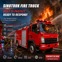 Camion de pompiers SINOTRUK HOWO 4x2 diesel pour interventions d'urgence avec eau et mousse