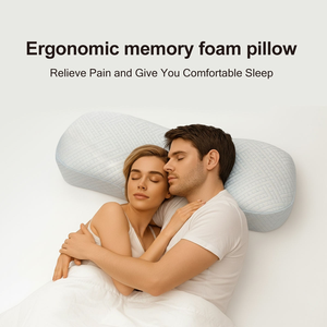 Almohada Redonda de Espuma Viscoelástica para Parejas con Soporte para el Cuello, Diseño Sólido, Antibacteriana, Reposabrazos Ajustable para Dormir de Lado o Boca Arriba - Product Image 5