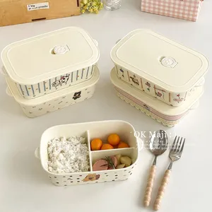 Carino Contenitore per Pranzo in Ceramica con Coperchio e Scomparti, Adatto al Microonde per Pasti Leggeri da Ufficio, Sicuro per Alimenti - Product Image 4