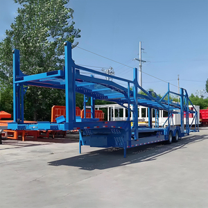 Semi-remorque <span class=keywords><strong>porte</strong></span>-voitures à double étage à 3 <span class=keywords><strong>essieux</strong></span> avec levage hydraulique pour le transport de voitures berlines et SUV - Product Image 1