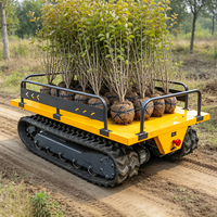 Dumper électrique à faibles émissions de 1 tonne, chenillé, à plateau plat, pour travaux de jardinage et de construction