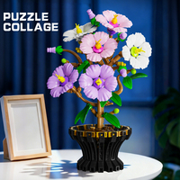 MJI 13118 Hibiscus Mutabilis Cotton Rose Blok Bunga Rakitan Hiasan Model Mainan Edukasi Anak Set Blok Bangunan Juguetes