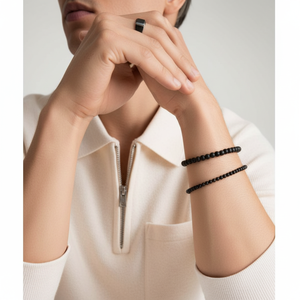 Pulsera de Piedras Preciosas Chapada en Oro de 6 mm, Estilo Religioso, con Granate, Ónix, Amatista, Cuarzo, Perla, Rubí, Hecha de Jade - Product Image 1