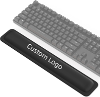 Repose-poignets ergonomique personnalisé en mousse à mémoire de forme noire pour clavier d'ordinateur portable, repose-poignets de bureau en silicone, tapis de souris