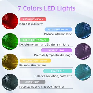 หน้ากาก LED บําบัดผิวความงามใบหน้ามาส์กแสงใบหน้า 7 สีนําหน้ากากบําบัดด้วยแสงใบหน้า