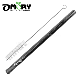 OMORY Premium Eco-friendly Black Titanium <b>Straw</b> Reusable <b>Drinking</b> <b>Straws</b> with Brush - Product Image 4