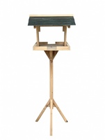 Mangeoire à oiseaux en bois massif écologique, maison pour oiseaux, table autoportante pour jardin extérieur, table à oiseaux en bois avec support