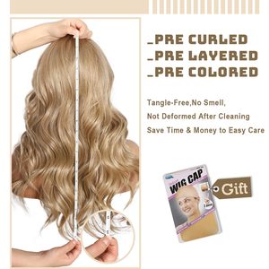 Perruque Lace Front Blonde 13x4 Pré-épilée pour Femme, Blond Cendré avec Mèches, Aspect Naturel, Ondulations Souples, pour Cosplay, Usage Quotidien et Fêtes - Product Image 5