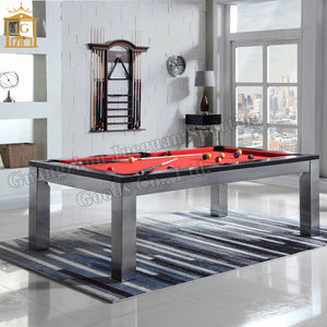 Fusion Tables Mesa de billar de 7 'de acero recubierto de polvo a la venta Mesa de billar de comedor de acero inoxidable cepillado <span class=keywords><strong>en</strong></span> línea - Product Image 3