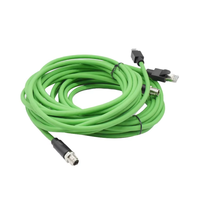 M12 8 针 X 型公插头转 RJ45 插座工业防水 IP67 0.5A 48V CAT6/AWG23 PVC 电缆连接器