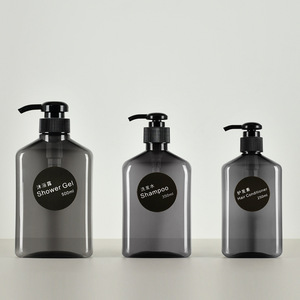 Cổ Pet Chai Dầu Gội Cao cấp Chà Gel Tắm Chai 250Ml 300Ml 350Ml 500Ml Rỗng Phẳng Dầu Gội Bơm Chai Bao Bì - Product Image 5