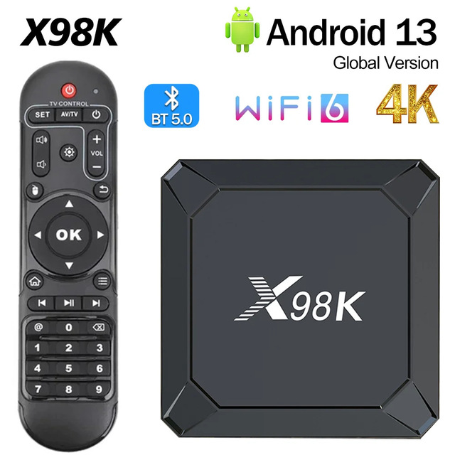 X98K RK3528 8K 1080P Android 13.0 TV BOX Video TV Receiver Wifi 2.4G&5.8G WiFi6 Supported HDR10+ Android TV Box Set Top Box